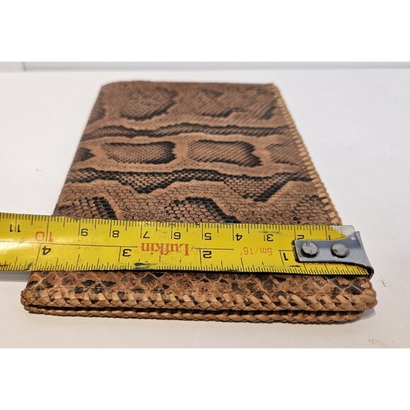 Old Vintage Hand Made Snakeskin & Leather Large Wallet Bi-Fold Good Shape - Picture 13 of 14